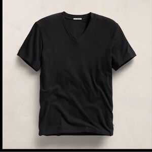 James Perse Black Short Sleeve V-Neck Tee